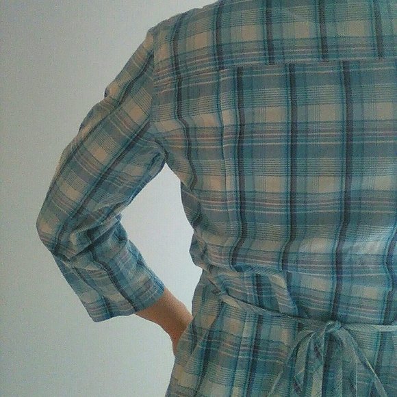 Ardene Blue Plaid Collared Top - Picture 4 of 6
